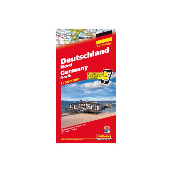HALLWAG Strassenkarte 828309449 Deutschland Nord 1:500000