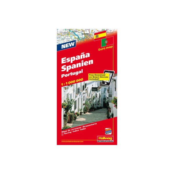 HALLWAG Carte routière 3-8283-1080- Espagne-Portugal 1:1 Mio.