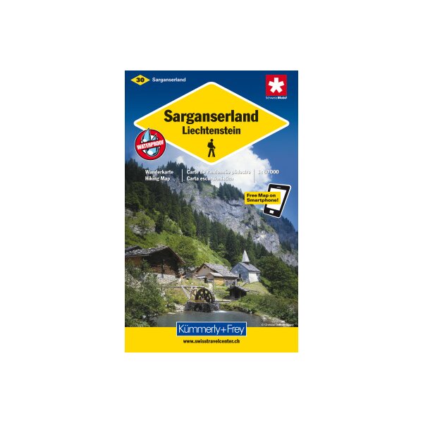 KÜMMERLY+FREY Wanderkarte 325902230 Sarganserland-FL 1:60000