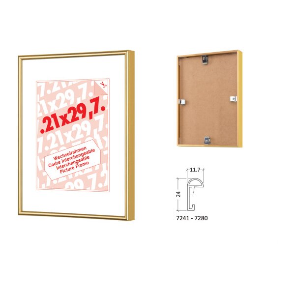 DEBEX Wechselrahmen 21x29,7cm 725002-210X2 Kunststoff weiss