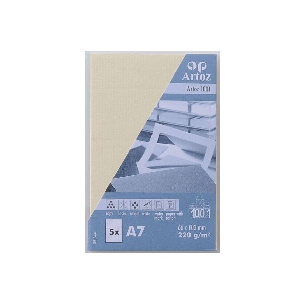 ARTOZ Cartes de visite 1001 A7 107136142 220g, chamois 5 feuilles