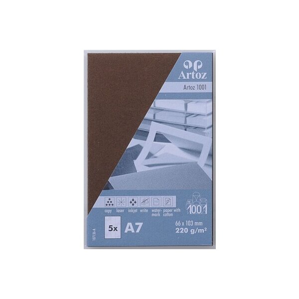 ARTOZ Cartes de visite 1001 A7 107136146 220g brun 5 feuilles