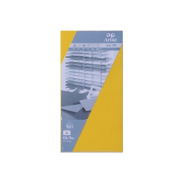 ARTOZ Enveloppes 1001 C6/5 107294182 220g, jaune 5 feuilles