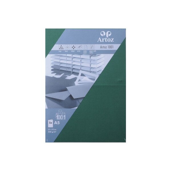 ARTOZ Cartes 1001 A5 107392263 220g, racing green 5 feuilles