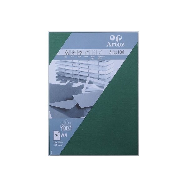 ARTOZ Papier 1001 A4 107796143 100g, racing green 5 St&uuml;ck