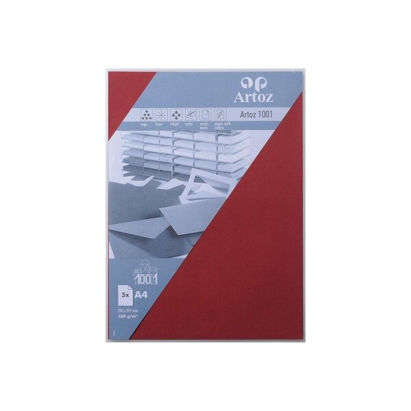 ARTOZ Papier 1001 A4 107796145 100g, weinrot 5 Blatt