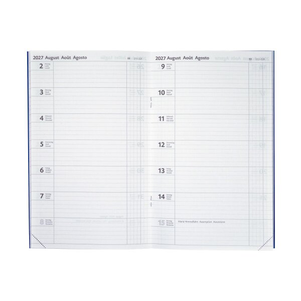 BIELLA Agenda Compact 2027 807370050027U 1S/1P bleu ML 15x24cm