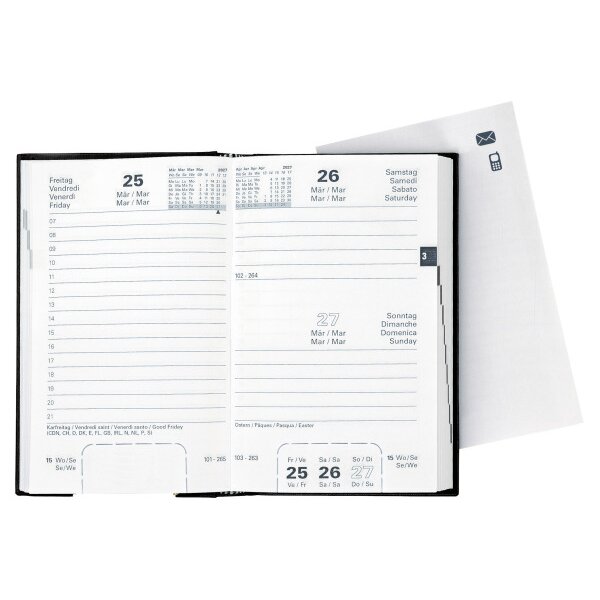 BIELLA Agenda Disponent 2027 807401020027U 1J/1P noir ML 10.1x16cm
