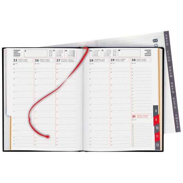 BIELLA Gesch&auml;ftsagenda Orario 2027 809301020027U 1W/2S schwarz ML 17.8x23.5cm