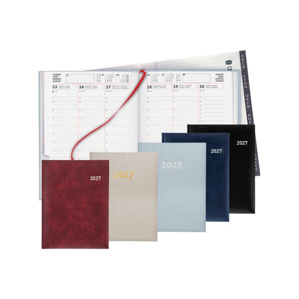BIELLA Gesch&auml;ftsagenda Orario 2027 809301020027U 1W/2S schwarz ML 17.8x23.5cm