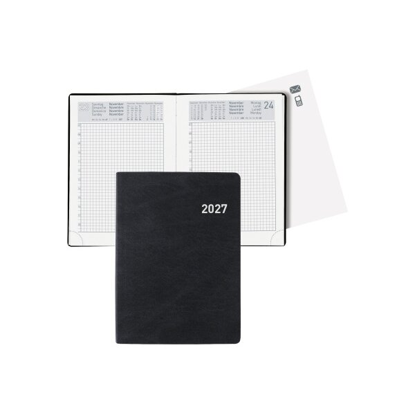 BIELLA Agenda Technikus 2027 825101020027U 1J/1P noir ML 10.1x14.2cm