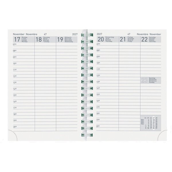 BIELLA Agenda Rex Wire-O 2027 825778000027U 1S/2P Rechange ML 10.1x14.2cm