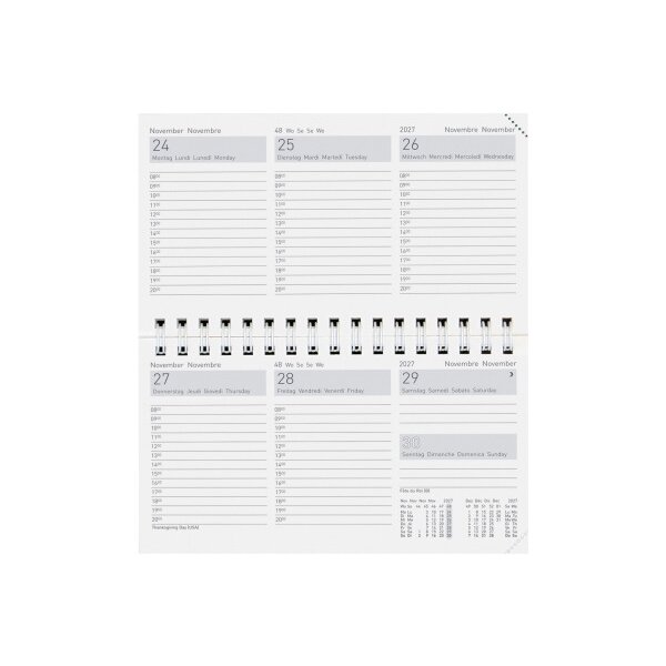 BIELLA Agenda Terminet Wire-O 2027 831778000027U 1S/2P Rechange ML 15.3x8.5cm