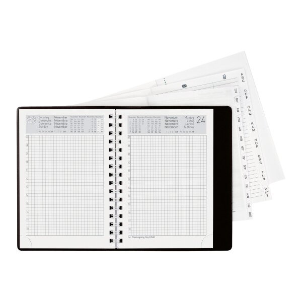 BIELLA Agenda Technikus 4 Wire-O 2027 834141020027U 1J/1P noir ML 10.1x14.2cm