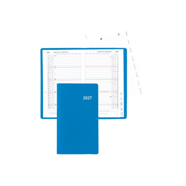 BIELLA Planer Paris 2027 851512050027U 1M/2S blau ML 7.5x12.6cm