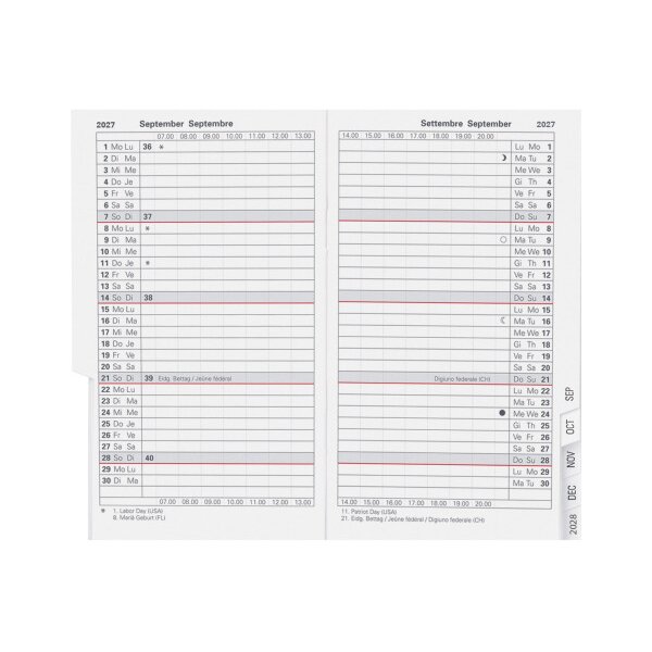 BIELLA Planer Paris 2027 853411000027U 1M/2S Ersatz ML 7.5x12.6cm