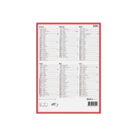 BIELLA Wandkalender 2026 871407900026U 6M/1S rot/weiss DE...
