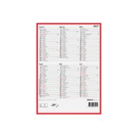 BIELLA Wandkalender 2027 871407900027U 6M/1S rot/weiss DE...