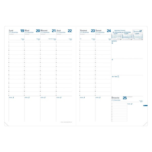 QUO-VADIS Agenda Club Consul 2027 024077Q 1S/2P noir FR 21x29.7cm