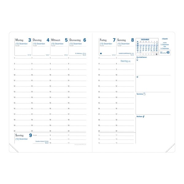 QUO-VADIS Agenda Club Tour 2027 003076Q 1W/2S rot DE 9x12.5cm