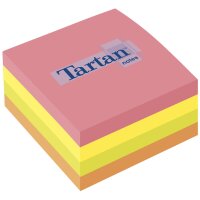 Tartan Haftnotiz Würfel, 76 x 76 mm, farbig sortiert