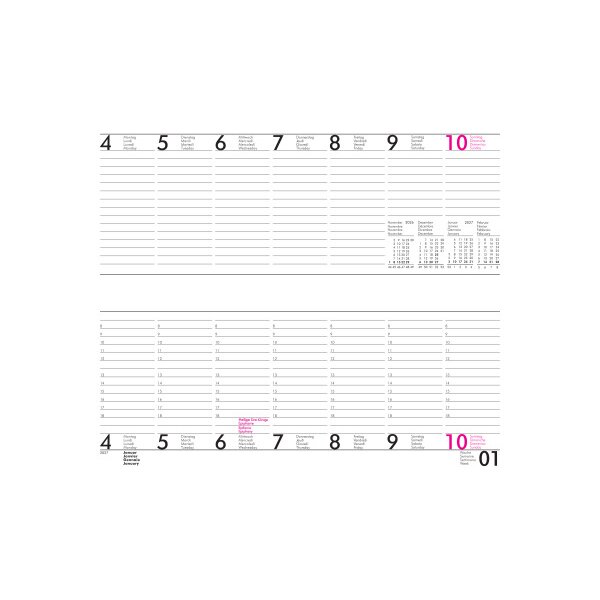 NOVOOO Planning hebdomadaire 2027 890712 1S/2P ML 12x28.4cm