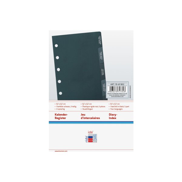 RIDOIDE Timing 3 Hauptregister 7067802.26 Intern. 5-teilig 9x16cm