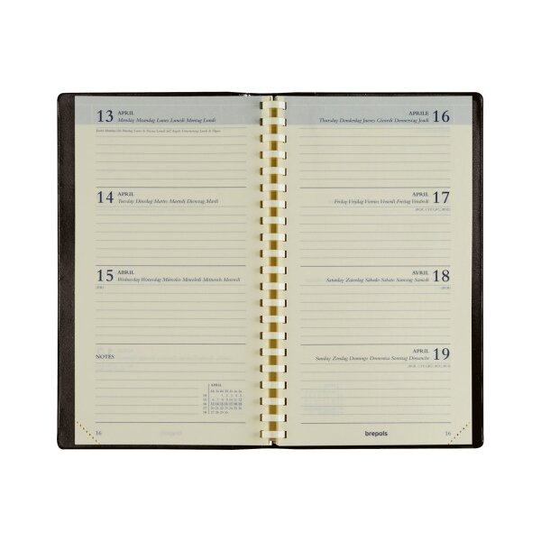 BREPOLS Agenda Interpl. Ku.Palerm 2027 0.736.3302 1W/2S schwarz 8.9x16cm
