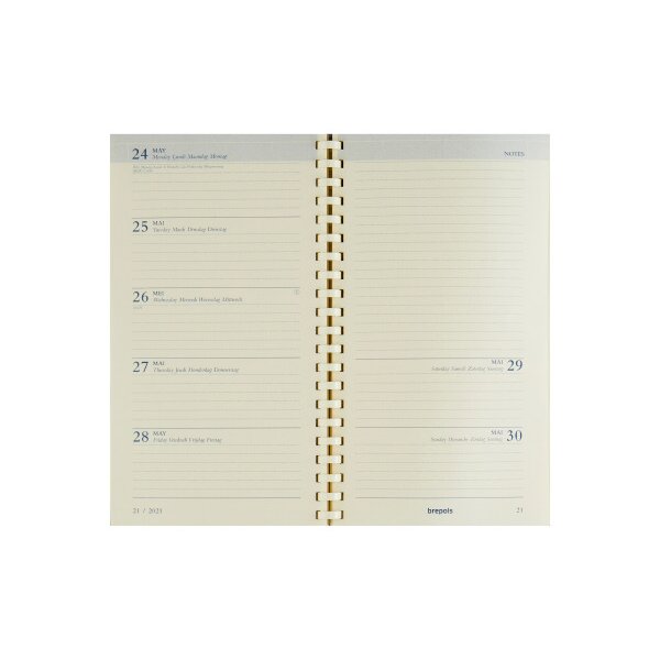 BREPOLS Agenda Notaplan 2027 0.716.9900 1S/1P Rempl. chamois 8.9x16cm