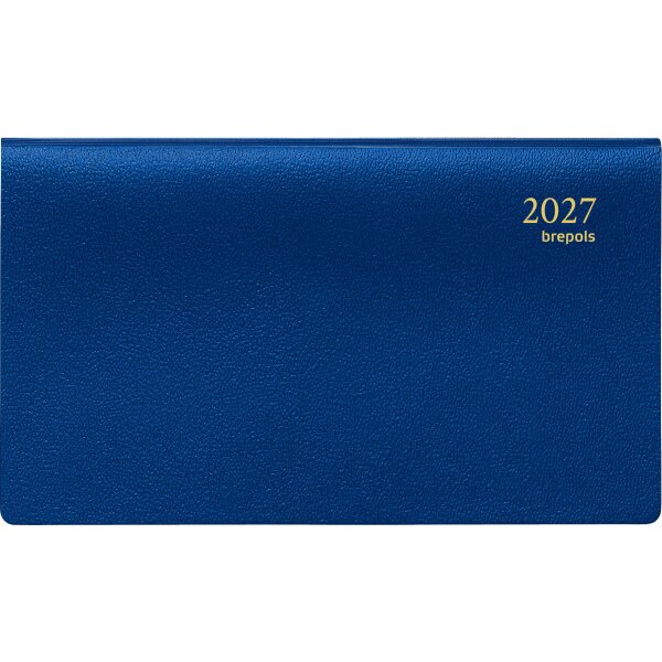 BREPOLS Agenda Omniplan Genova 2027 0.738.2051 1S/2P bleu 16x8.9cm