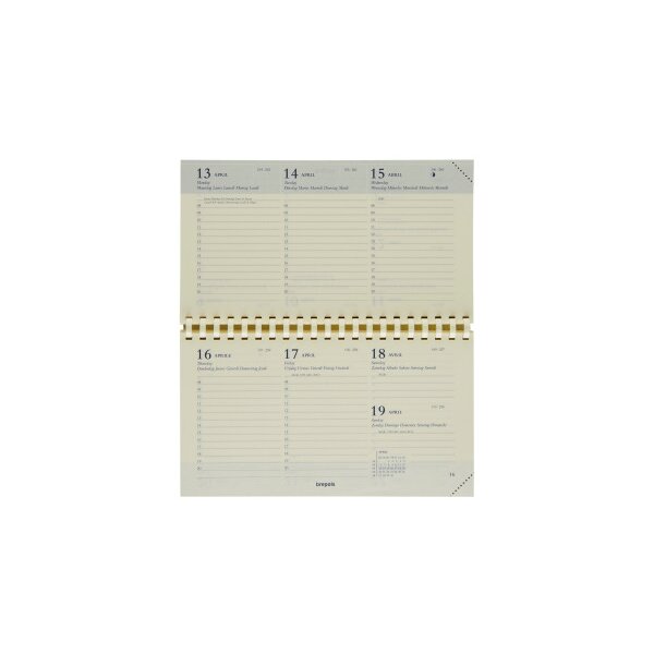 BREPOLS Agenda Omniplan 2027 0.738.9900 1S/2P Rempl. chamois 16x8.9cm