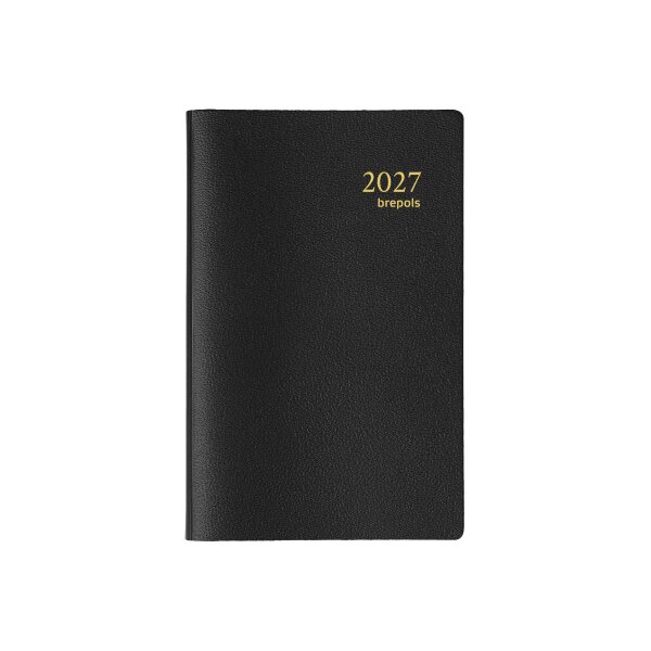 BREPOLS Agenda Delta Genova Plast 2027 0.834.2051 1S/2P noir 8.1x12cm