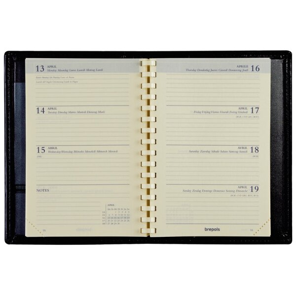 BREPOLS Agenda Delta Genova Plast 2027 0.834.2051 1S/2P noir 8.1x12cm