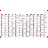BÜHNER Jahresplaner DE 2026 PO13-CH-R-FS 13M 139x79cm