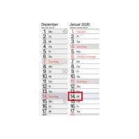 BÜHNER Calendrier de 3 mois 2026 M3TE-R-BLOCK ML...