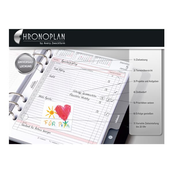 CHRONOPLAN Blatt liniert 50341Z.26 25 Blatt Midi