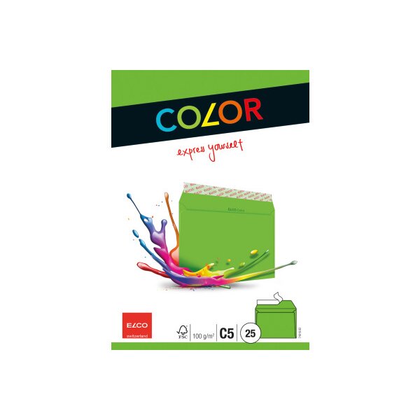 ELCO Enveloppe Office s/fen&ecirc;tre C5 74618.62 100g, vert 25 pcs.