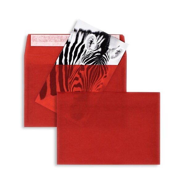 BLANKE Enveloppe C6 sans fen&ecirc;tre transparent-rouge 90g - 500 pi&egrave;ces