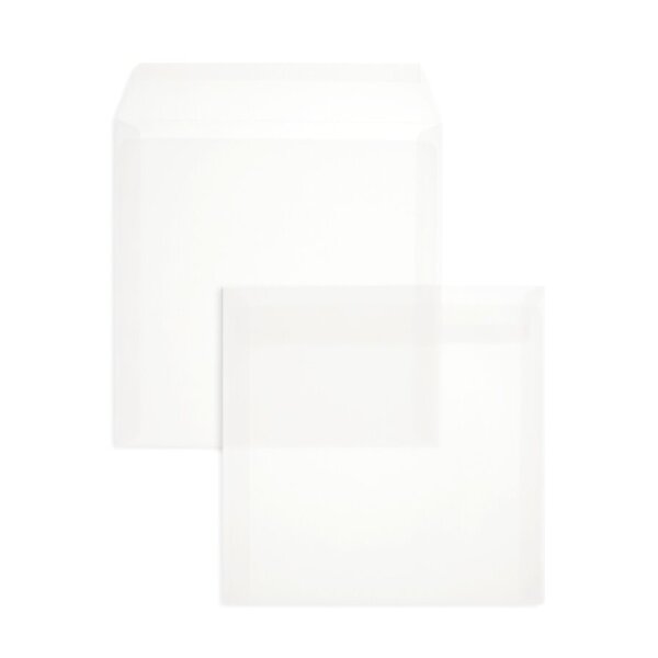 BLANKE Couvert quadratisch 220 x 220 mm ohne Fenster transparent-weiss 100g - 250 St&uuml;ck