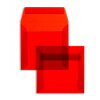 Enveloppes transparentes carrées 160x160 sans Fenêtre transparent rouge 110g/m2 (1 pièce)