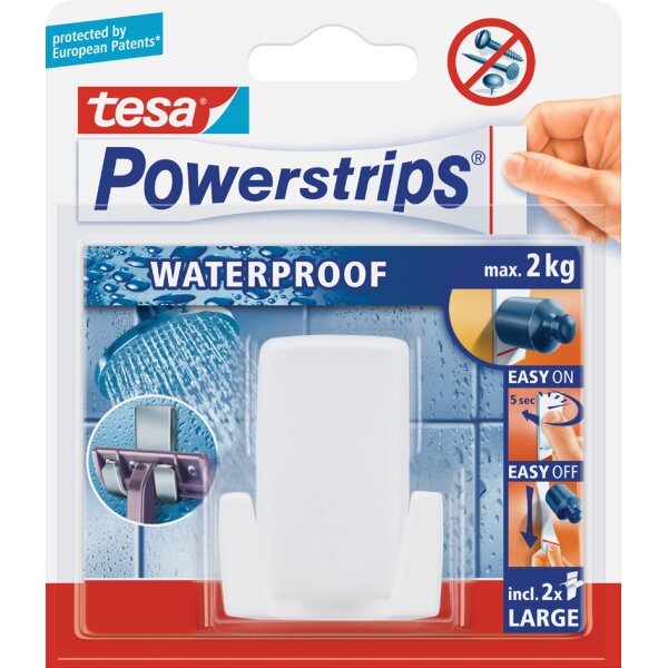tesa Support pour rasoirs Powerstrips WAVE, en plastique
