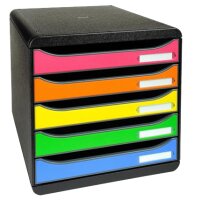 EXACOMPTA Schubladenbox BIG-BOX PLUS, 5 Schübe, schwarz
