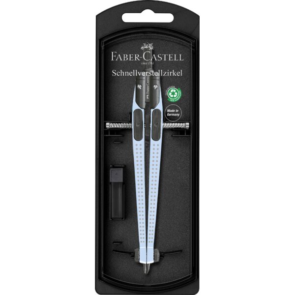 FABER-CASTELL Compas à réglage rapide GRIP, argent
