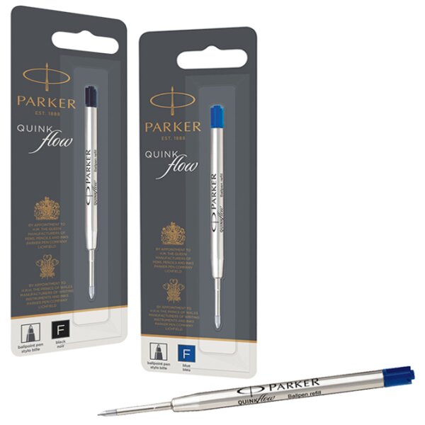 PARKER Recharge pour stylo QUINKflow, F, blister, noir