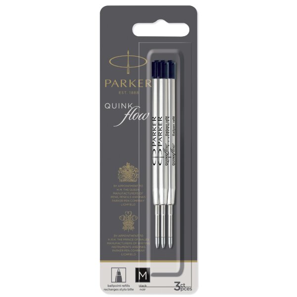 PARKER Recharge pour stylo QUINKflow, F, blister, bleu