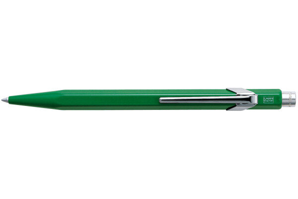 CARAN DACHE Kugelschreiber 849 Metall 849.210 grün, refill, Schrift blau