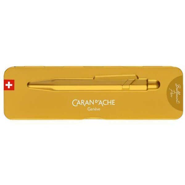 CARAN DACHE Stylo à bille 849 GoldBar 849.999 or, avec boite métal