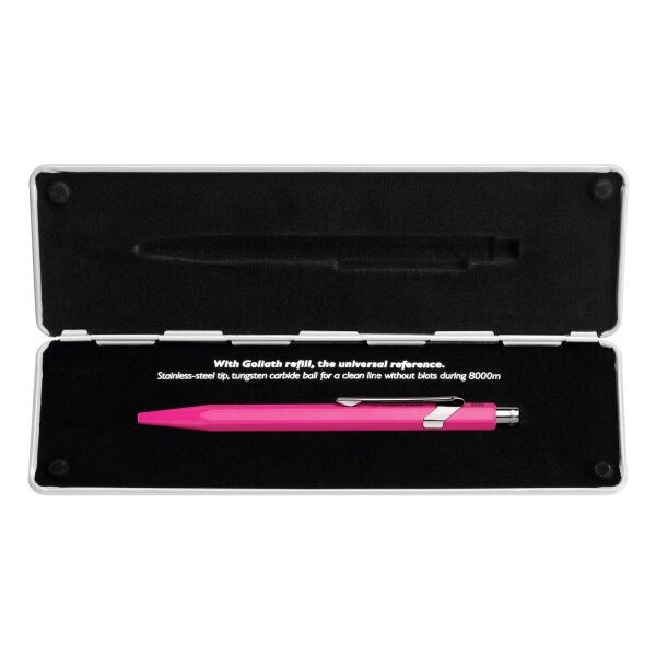 CARAN DACHE Stylo &agrave; bille 849 Pop Line 849.590 rose, avec boite m&eacute;tal