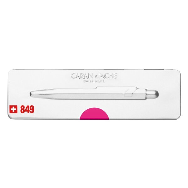 CARAN DACHE Stylo &agrave; bille 849 Pop Line 849.590 rose, avec boite m&eacute;tal