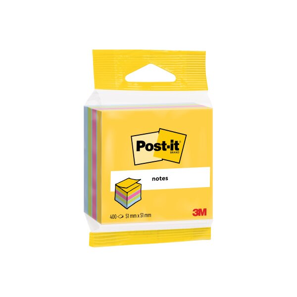 POST-IT Mini Cube multicol. 51x51mm 2012-MUC 4 couleurs ass. 1x400 flls.